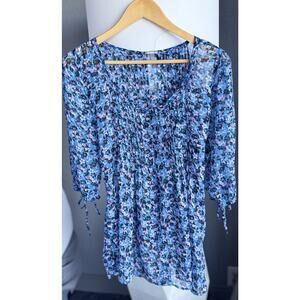 Charlotte Russe Floral Sequined Sheer Top M Romantic Fairy Coquette Vacay